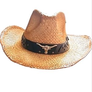 Straw cowgirl hat